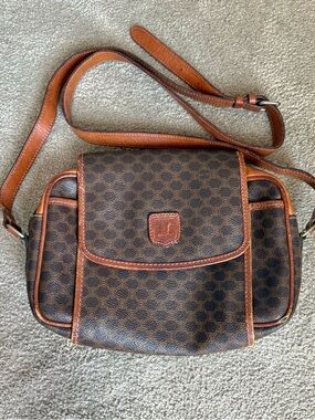 Vintage Celine Monogram Crossbody Canvas Bag